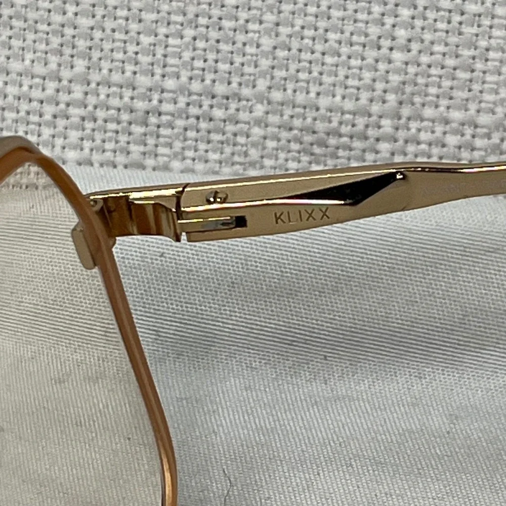 Luxottica Annette Eyeglasses Gold Electric Pink Square Frame Italy 53-17-130
